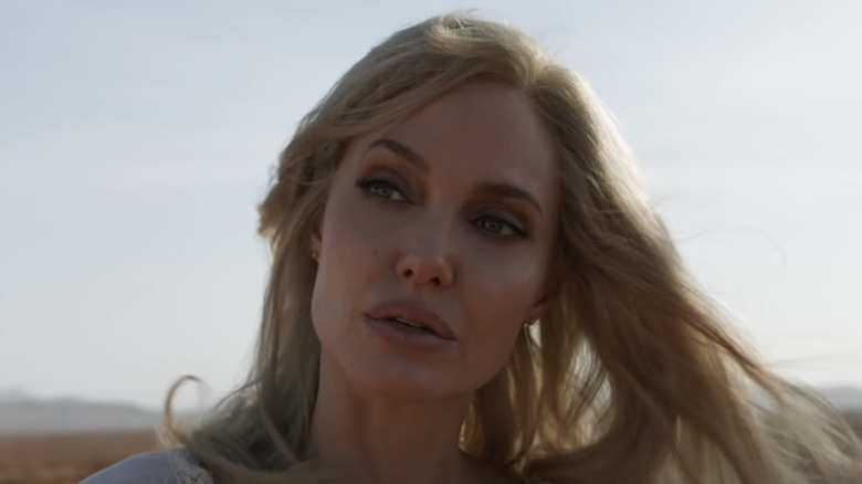 Angelina Jolie looking away in Eternals 