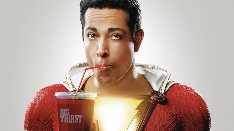 Zachary Levi Shazam sipping soda