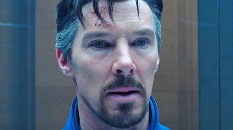 Doctor Strange with a gash on his forehead