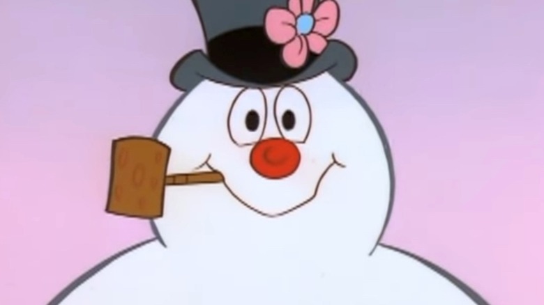 Frosty the Snowman looking at the camera