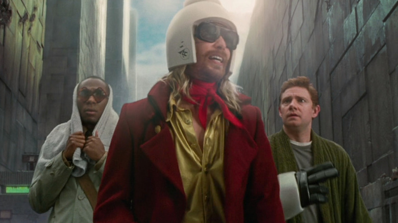 Ford, Zaphod, and Arthur walking 