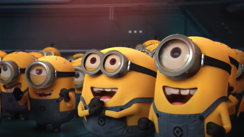 Despicable me minions looking happy