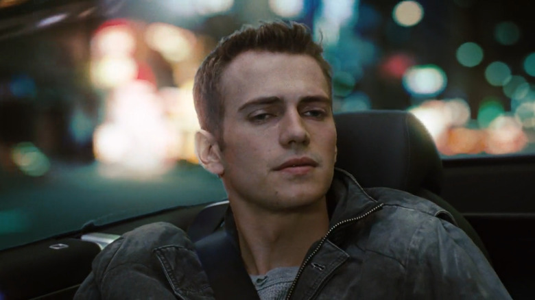 Hayden Christensen in car in Jumper