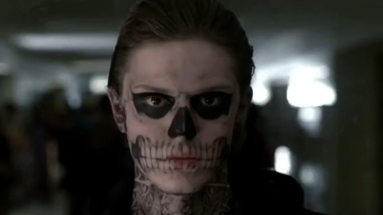 Tate Langdon wearing skull makeup