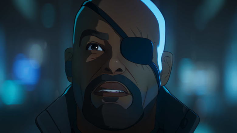 Nick Fury looking to the sky