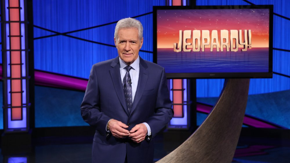 Alex Trebek hosting Jeopardy!