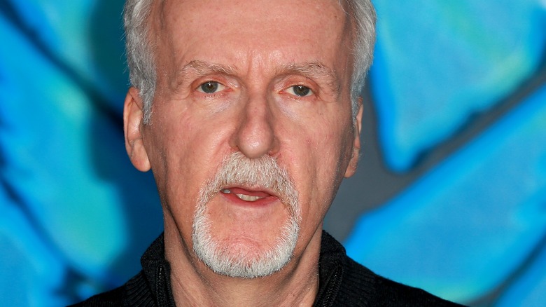 James Cameron posing for a photo
