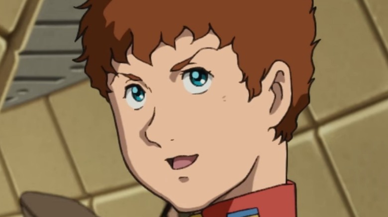 Amuro Ray looking confident in Mobile Suit Gundam: Cucuruz Doan's Island