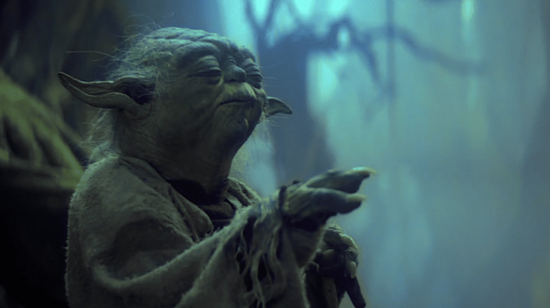 Yoda using the Force on Dagobah in The Empire Strikes Back (1980)