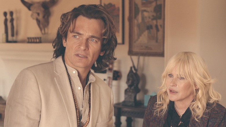 Rupert Friend and Patricia Arquette talking