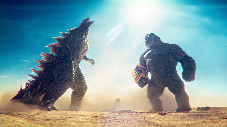 Kong and Godzilla roaring together (2024)