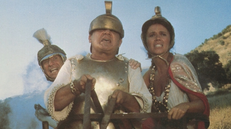 Mel Brooks and cast in chariot scene from "History of the World: Part 1"