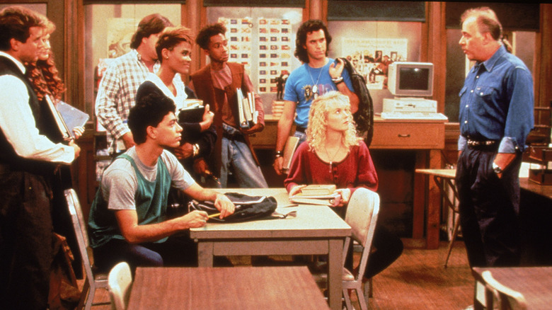 Charlie Moore giving a speech to his students in "Head of the Class" (1986)