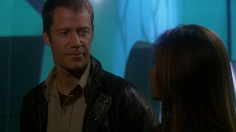 Sheriff Jack against a blue wall in Eureka