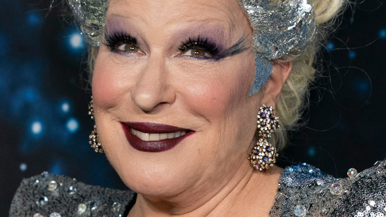 Bette Midler smiling upwards 