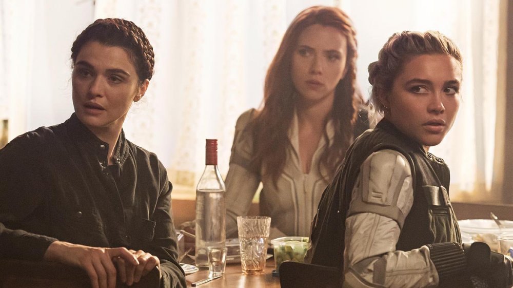 Rachel Weisz, Scarlett Johansson, and Florence Pugh in Black Widow