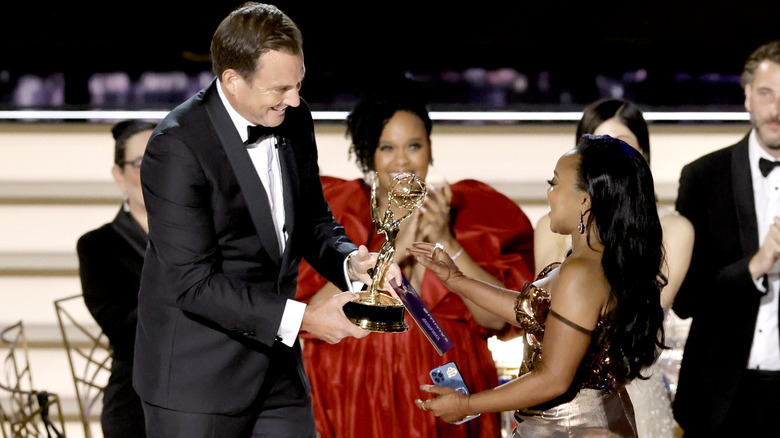 Quinta Brunson accepting Emmy