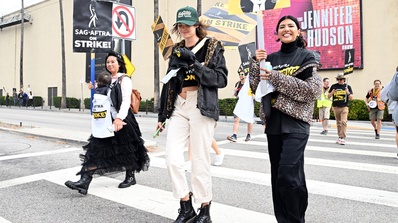 SAG-AFTRA members on strike