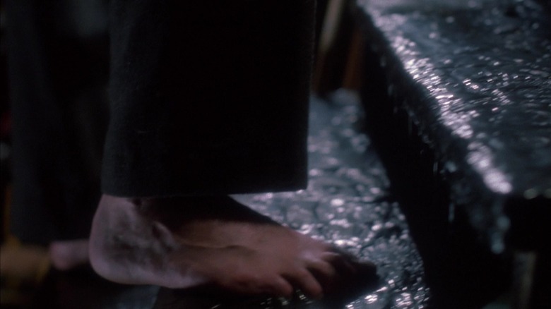 Marv walking up stairs