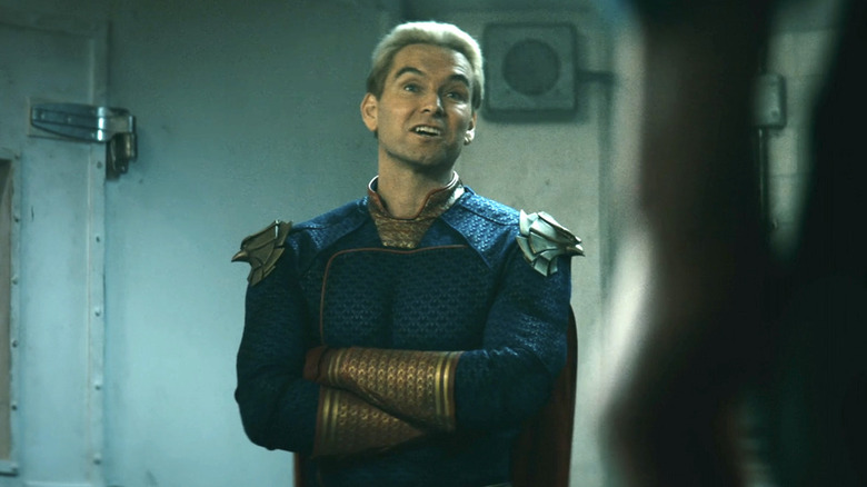 Homelander folding his arms