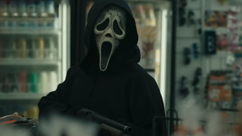 Ghostface holding a shotgun
