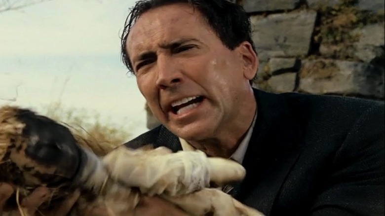 Nicolas Cage screams at a kid