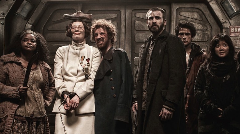 Snowpiercer cast posing for photo