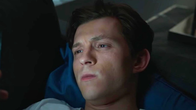 Peter Parker looking at phone