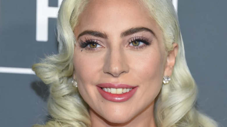 Lady Gaga smiling.