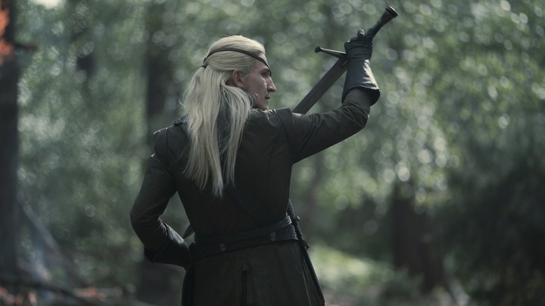Aemond sheathing his sword on House of the Dragon