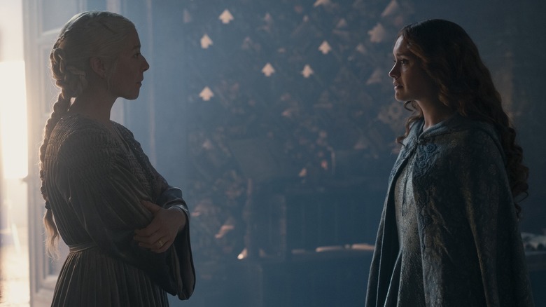 Rhaenyra and Alicent talking