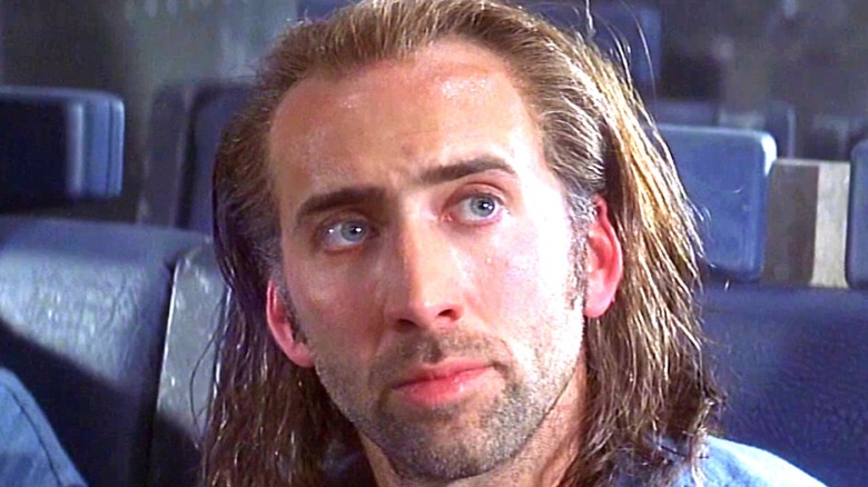 Nicolas Cage looking up in Con Air