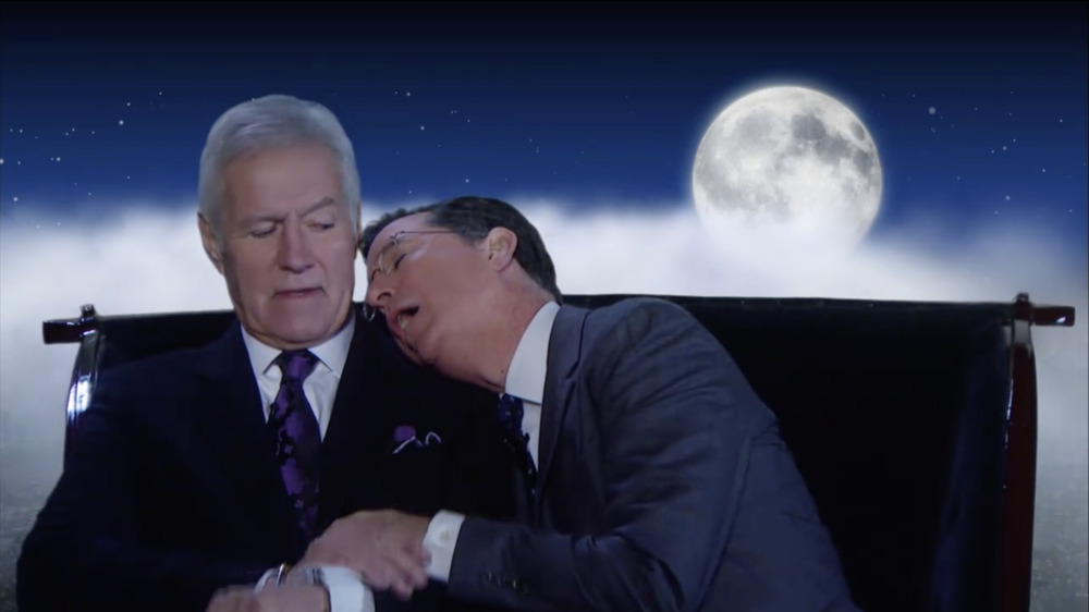Alex Trebek and Stephen Colbert on The Colbert Report