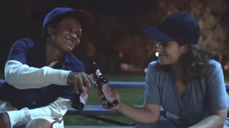 Max and Carson Shaw drinking beer together