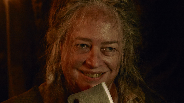 Kathy Bates as The Butcher smiling