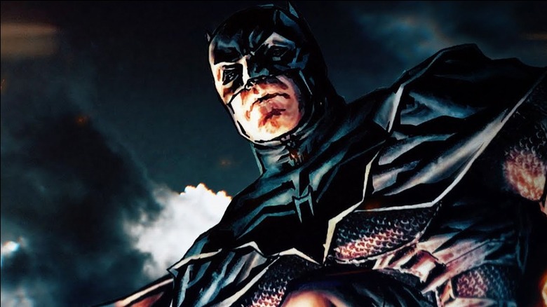 Batman looks down dramatically