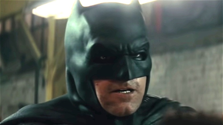 Affleck speaking in the Batman suit