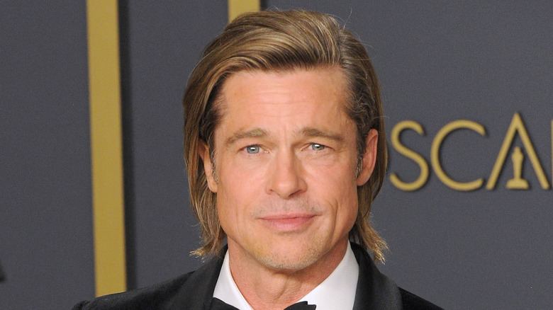 Brad Pitt smiling at the 2019 Oscars