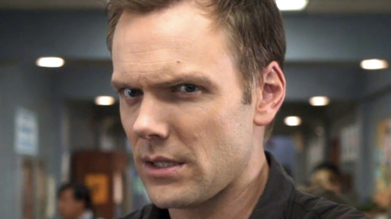 Joel McHale looking confused