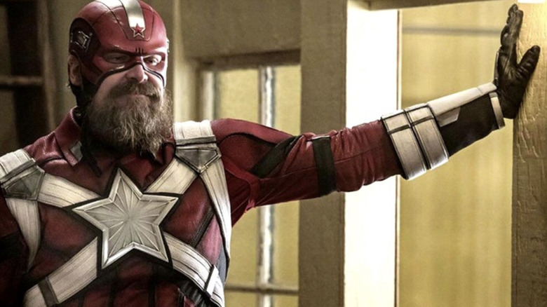 Red Guardian leaning on the wall