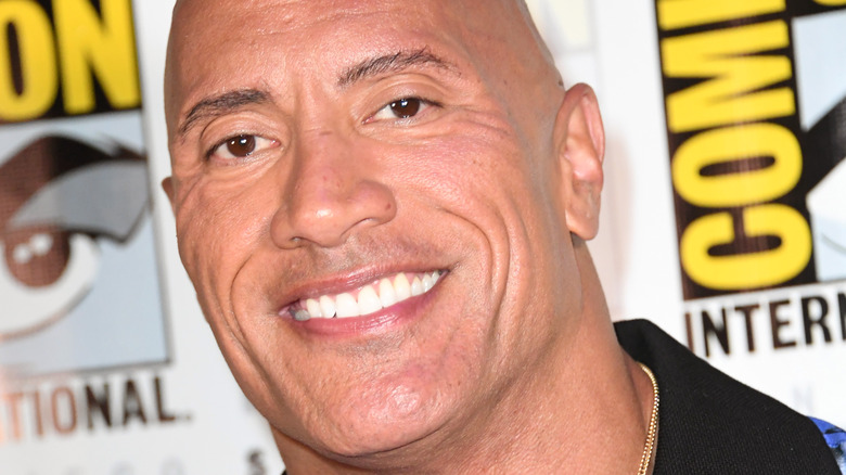 Dwayne Johnson smiling at Comic-Con