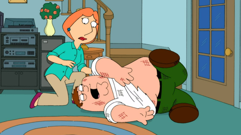 Lois Griffin checking on Peter