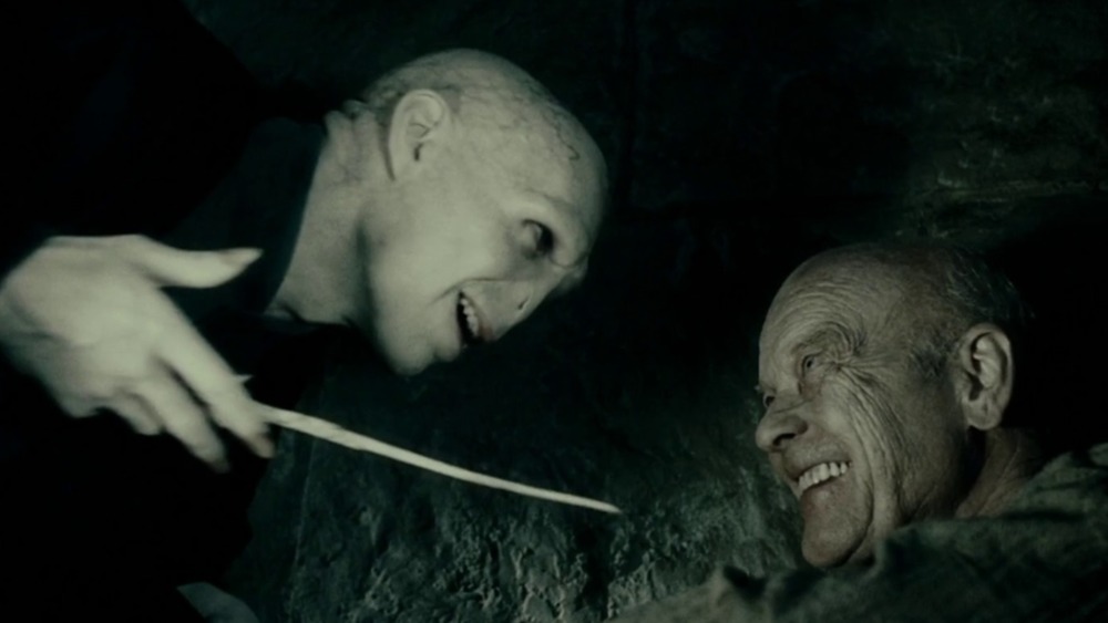 Voldemort and Grindelwald smiling