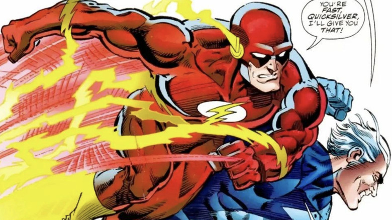The Flash battles Quicksilver at super-speed in DC vs. Marvel (1996)
