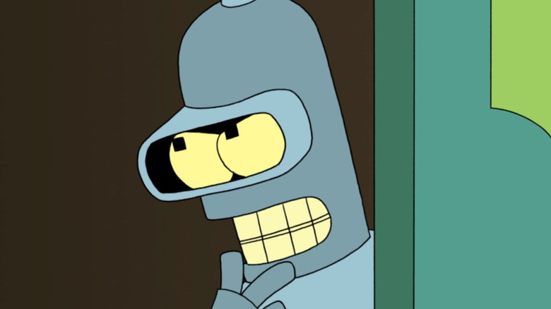 Bender from Futurama thinking