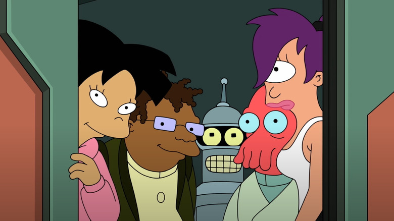 Futurama gang looking on