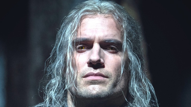 Geralt looking serious in The Witcher