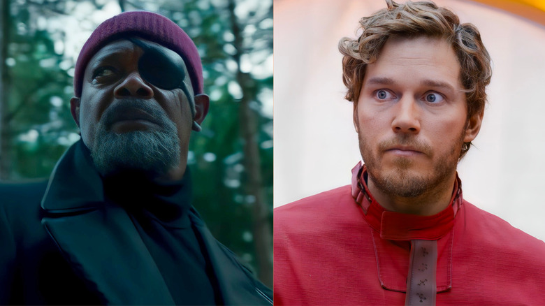 Nick Fury and Star Lord side-by-side