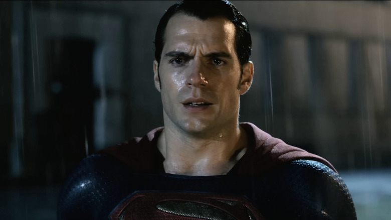 Superman getting soaked 
