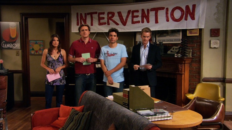 Robin Marshall Ted and Barney holding an intervention on How I Met Your Mother
